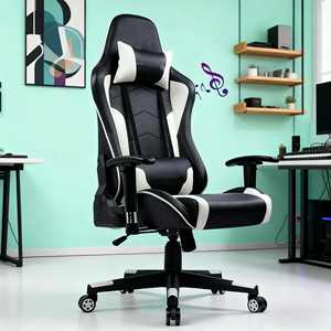 Meilleure vente chaise de jeu siège <span class=keywords><strong>baquet</strong></span> de course ergonomique, dossier haut, hauteur réglable et inclinaison chaise d'ordinateur compatible avec la salle de jeu - Product Image 1