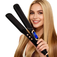 Professional Titanium Ceramic 480F <strong>Wide</strong> <strong>Plate</strong> LCD Electric <strong>Hair</strong> <strong>Straightener</strong> with Temperature Display and 1 Year Warranty