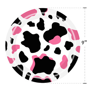 Cow Print Party Supplies <b>Disposable</b> <b>Plates</b> Cups Napkins Set For Birthday Celebration - Product Image 3