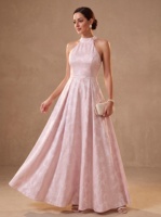 Robes de Soirée Jacquard pour Invitées de Mariage, Robes Longues en Satin pour Femmes, Robes de Bal Personnalisées Longueur Ras du Sol, Robes Formelles pour Occasions Spéciales
