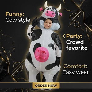 <span class=keywords><strong>Costume</strong></span> Gonfiabile di Halloween a Tema Animale, Set Deluxe 3D a Corpo Intero a Forma di <span class=keywords><strong>Mucca</strong></span> per Adulti - Product Image 1