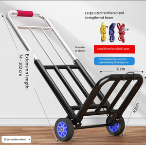 Carretilla Plegable Mágica de Acero con 2 Plataformas para Transporte de Herramientas Domésticas, OEM Personalizable, Carro Resistente - Product Image 2