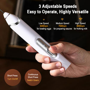 Potente Montalatte Elettrico per Alimenti in Acciaio Inox 304 Ricaricabile Frullatore Portatile Sbattitore per Uova e Crema - Product Image 4