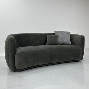 Juego de sofás, muebles, sofá, salón, canapés, sofá curvo de lujo para sala de estar, tela de peluche, sofás modernos de 3 plazas rosas - Product Image 4