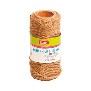 Cordel de Sisal Ilan, Rollo de 3 mm x 16 m, 100 g, Hilo de Fibra Natural para Manualidades - Product Image 1