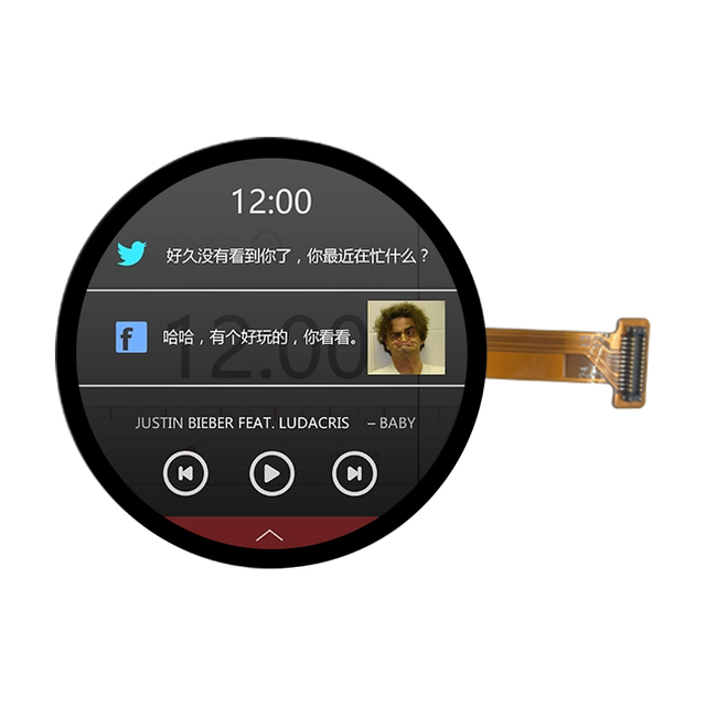 Small Mini 1.2" Round Amoled Microdisplay SH8601A-W14-T06 Driver IC 390*390 QSPI Oncell Touch 1.2inch Oled for Smartwatch