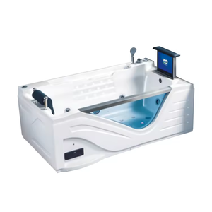 Spa <span class=keywords><strong>de</strong></span> natation en pierre <span class=keywords><strong>acrylique</strong></span> pour 2 personnes au design familial moderne personnalisé <span class=keywords><strong>Baignoire</strong></span> Tv à hydro massage - Product Image 2
