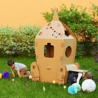 Boîte de coloriage en carton sur le thème de la navette spatiale, grande taille, artisanat créatif, maison de jeu fusée pour enfants, à assembler et à peindre, jouets éducatifs