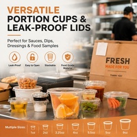 Vasos Desechables de PP de 5oz para Preparación de Comidas, Apilables, Aptos para Microondas, Recipientes para Salsas