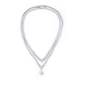 Collier Messi Jewelry personnalisé en or blanc 18k 14k, combinaison de diamants de laboratoire IGI, taille poire et taille marquise, collier de mariage - Product Image 5