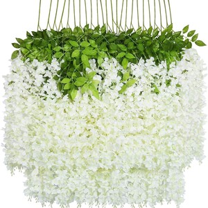Guirnalda de Glicinia Artificial de 110 cm, 12 Piezas, Flores de Seda Moradas <span class=keywords><strong>para</strong></span> Decoración de Techos en Bodas y Hogar - Product Image 2