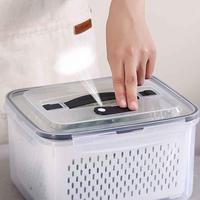 Hete Verkoop 800Ml Voedselopslagcontainers Met Afvoermand Plastic Voedselcontainer Fruit En Groenten Herbruikbare Lekbestendige Sets