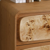 Armoire de rangement murale pour salon en bois massif de style vintage et médiéval, à cinq tiroirs