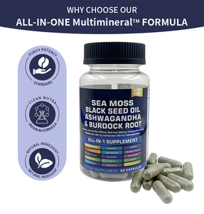 Cápsulas de Musgo Marino y Algas para Adultos, Venta al por Mayor, Personalizadas, OEM, Transfronterizas, 60 Cápsulas/Botella - Product Image 3