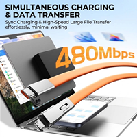 Câble de charge rapide 3-en-1 240W en silicone liquide anti-courbure avec alliage antioxydant pour iPhone 18, personnalisable OEM, vente en gros