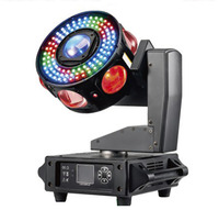 Roue à vent et à feu à double tête 6pcs lasers à œil d'abeille mobiles + bandes secouant la tête projecteur laser animé couleur 100W LED spot