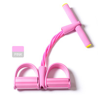 Corde de traction multifonctionnelle pour fitness, 4 bandes de résistance en latex avec pédales pour l'étirement et l'amincissement des abdominaux, de la taille, des bras et des jambes