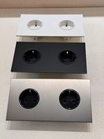 Interrupteurs muraux universels gris 16A européens 250V 1/2/3/4 gangs 2 voies 86 en acier inoxydable rétro avec variateur de lumière à bascule