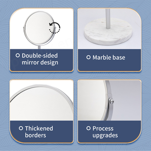 Espejo de maquillaje con base de mármol para el hogar de buena calidad, espejo cosmético de aumento de doble cara plateado 1X 2X 3X 5X - Product Image 3