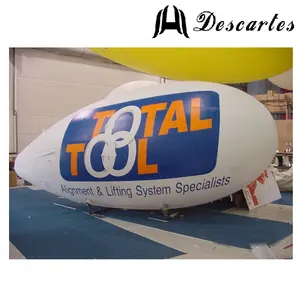 Dure giant opblaasbare zeppelin blimp/PVC opblaasbare tethered aerostat ballon