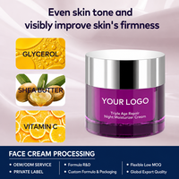 Crème raffermissante anti-âge personnalisable OEM à l'acide hyaluronique et au collagène, réduisant les rides du front, pour tous types de peaux
