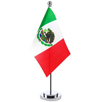 Drapeau de table personnalisé imprimé avec support – Mini drapeau de table Mexique pour réunions avec support métallique