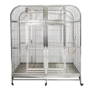 Cina produce in stile europeo grande gabbia per pappagalli bianchi in acciaio inossidabile in ferro battuto super gabbia di allevamento di lusso