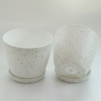 Pot de fleurs en pierre de chanvre avec plateau, respirant, absorbant, classique, rustique, minimaliste, en plastique, pour plantes en pot