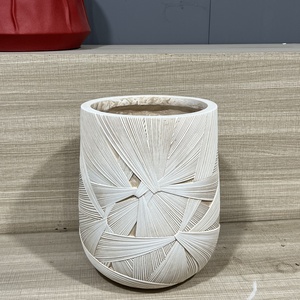 Nouvelle conception Vente en gros Pots de fleurs en argile fibreuse Style moderne personnalisé Pot de fleurs de jardin pour extérieur intérieur - Product Image 3