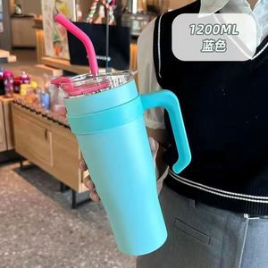 Vaso Térmico de Viaje Ice Bully de 40oz con Asa, Tapa y Popote Antideslizante, ODM OEM, Color Personalizado - Product Image 4