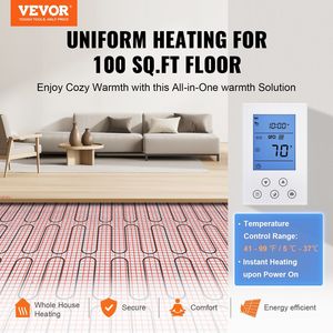 DB, venta al por mayor, alfombrilla de calefacción en el suelo de 100 pies cuadrados, sistema de calefacción radiante eléctrico con termostato Digital, sistema de calefacción de película de 220V - Product Image 2