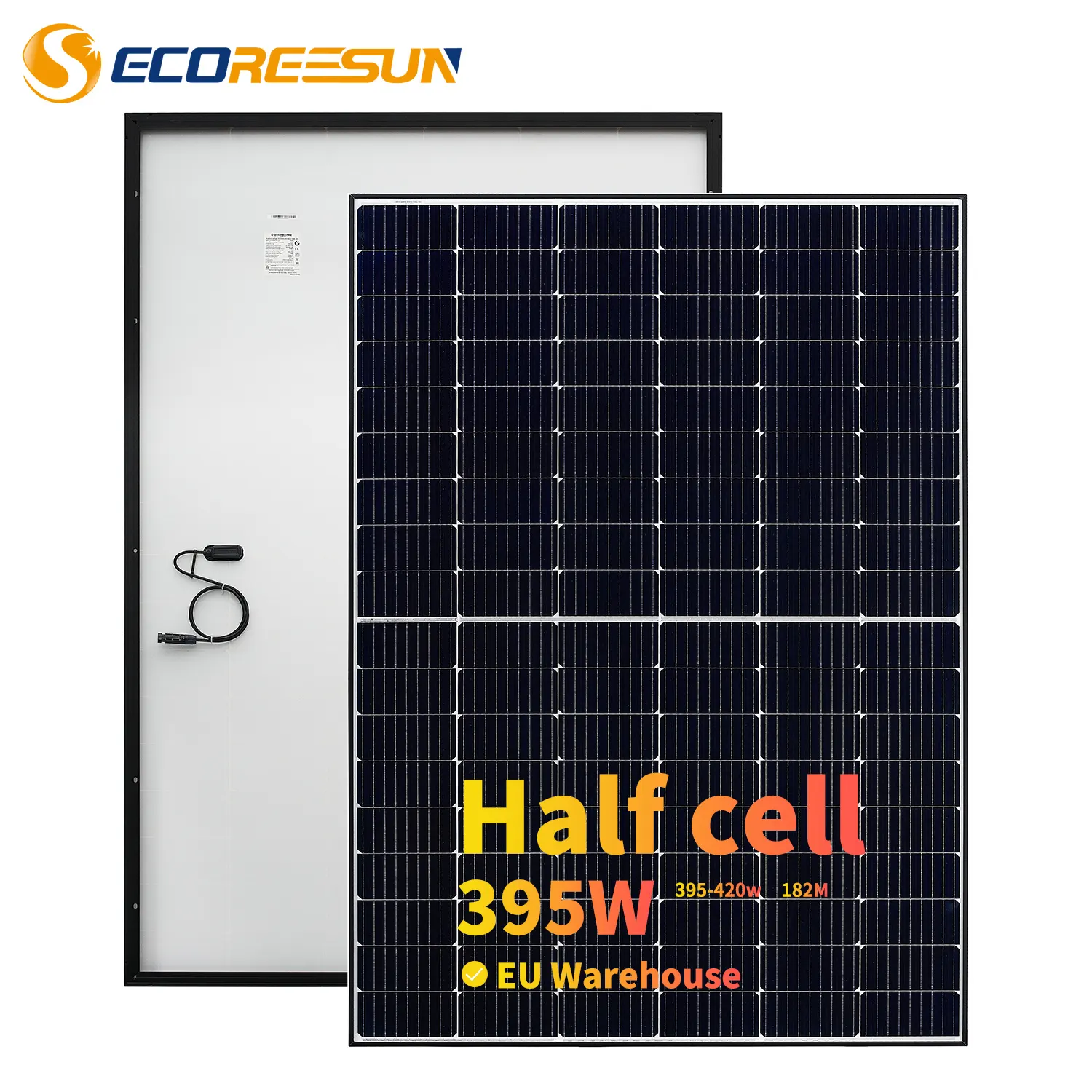 High efficient REESUN mono sunpower photovoltaic solar panels pv module 210 mm solar panel