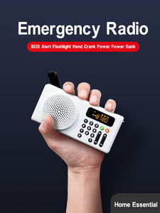 Radio <span class=keywords><strong>Transistor</strong></span> <span class=keywords><strong>Vintage</strong></span> à Manivelle Solaire d'Urgence pour la Survie, Alerte Météo Tornado, Lampe Torche, Chargeur de Téléphone - Product Image 3