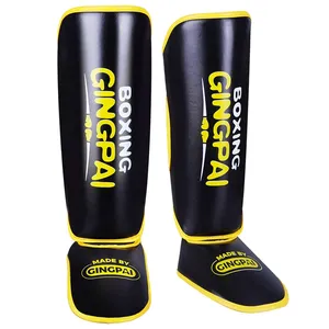 GINGPAI Gants MMA en cuir pour enfants Protège-tibias Équipement de combat de protection pour la boxe Muay Thai Kickboxing Entraînement aux arts martiaux - Product Image 4