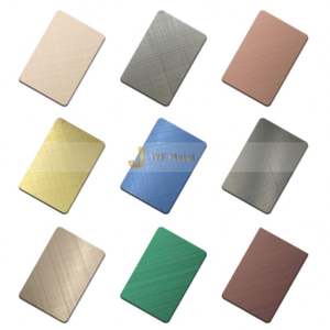 LL197 Customized 304 Gold Black PVD Coated Brushed Cross Hairline Finish Stainless Steel <b>Sheets</b> Plate Cutting & Bending Service - Product Image 6