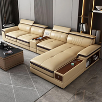 Ensemble de canapés en cuir synthétique moderne et personnalisé 2025, gain de place, fonction massage, forme en L, pieds en métal pour salon de villa