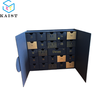 Boîte de calendrier de l'avent de Noël personnalisée 24 jours - Emballage de compte à rebours festif avec tiroirs, design entièrement personnalisable