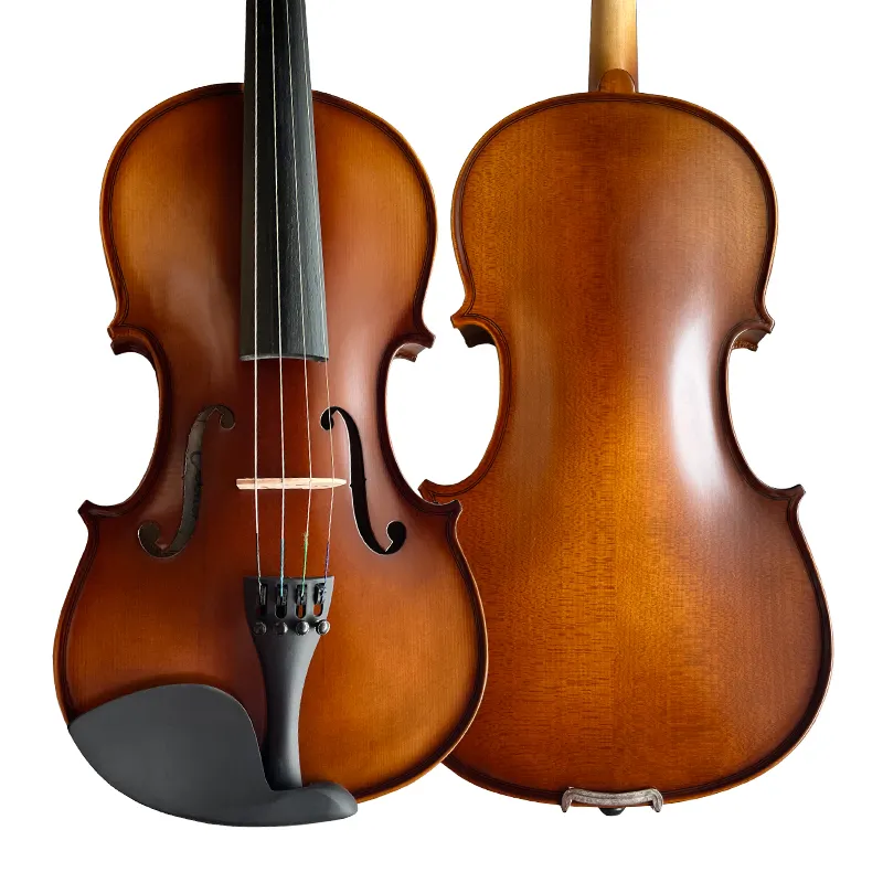 Preço de fábrica Satin Red Brown Todos os trajes Violino Sólido Marca personalizada Instrumento Musical com caixa de madeira arco Modelo GVT04