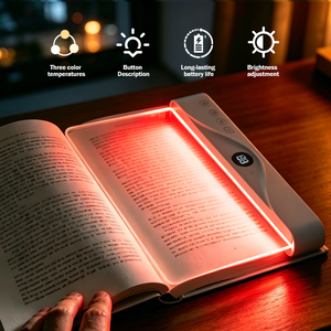 แผ่นไฟอ่านหนังสือแบบพกพาไร้สาย ชาร์จได้ ไฟ LED ใส ครอบคลุมทั้งหน้าหนังสือ สำหรับอ่านหนังสือบนเตียง - Product Image 5