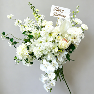 ดอกไม้<span class=keywords><strong>ป</strong></span>ระดิษฐ์สีขาวเนื้อสัมผัสเหมือนจริง พิมพ์ 3 มิติ ทำจากผ้าไหม ช่วยเพิ่มความชุ่มชื้น  จัดดอกไม้แบบกำหนดขนาดได้ ตกแต่งงานแต่งงานและบ้าน - Product Image 2