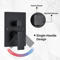 Système de douche mural noir mat 10 pouces, ensemble de robinetterie de douche pluie et à main avec vanne et kit de finition, personnalisation OEM/ODM pour projets