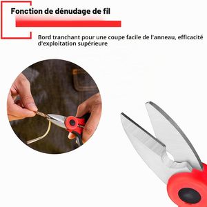 Sécateur de jardin avec poignée rouge et noire, lames en acier inoxydable et étui de protection pour la taille des bonsaïs et des fleurs - Product Image 4
