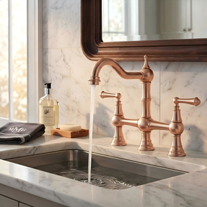 Grifo de Doble Manija Estilo Vintage AMAXO, Apto para Agua Fría y Caliente en Cocina y Baño - Product Image 4
