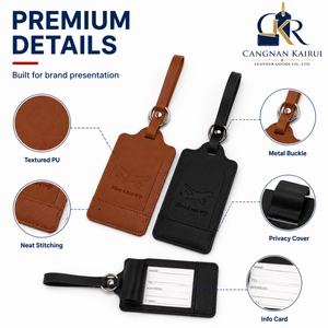 Étiquettes d'identification de voyage personnalisées en PU souple, tendance, avec fenêtre transparente, sangle à boucle longue, assortiment de couleurs, accessoires de valise, vente en gros - Product Image 4