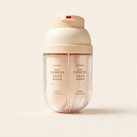 Emballage de luxe à double compartiment avec pompe, sérigraphié, pour fond de teint, sérum, crème contour des yeux, crème visage, crème solaire