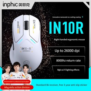 Ratón <span class=keywords><strong>INPHIC</strong></span> IN10 R, Ratón Inalámbrico Ligero de Tres Modos, PAW3395 DPI26000 IPS650 8Khz, Ratón para Juegos FPS y Esports - Product Image 2