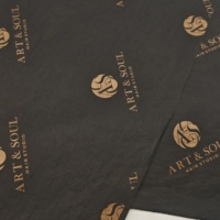 Papier de soie écologique noir sans odeur, logo doré imprimé, personnalisé, emballage de vêtements, emballage cadeau, vente en gros