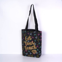 Sac de shopping OEM de haute qualité, sac à main en sublimation, sac fourre-tout en toile de polyester avec logo imprimé personnalisé
