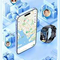 Reloj Inteligente para Niños VS06 Cuadrado IP67 con GPS, Ubicación WiFi, SOS de Emergencia, Monitoreo de Salud con un Clic, Detección de Caídas, Pantalla de 1.47 Pulgadas