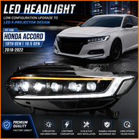Pour Honda Accord 2018-2022, phare LED complet à 5 lentilles, projecteur Bi-LED, clignotant séquentiel, DRL, montage Plug and Play